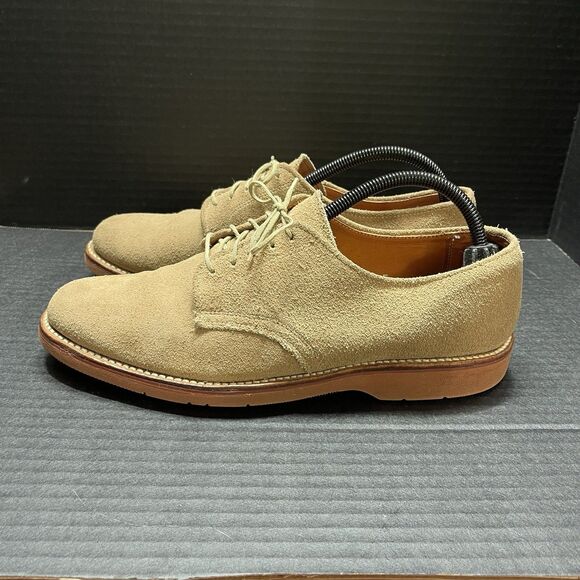 L.L. Bean Men\'s Sz 9C Suede Oxford Causal Shoes Beige Lace Up Low Heel Academia main image 6